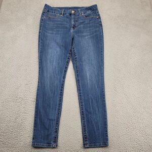 Seven7 Jeans Womens 16‎ Blue Denim Tummyless High Rise Skinny Distressed Casual